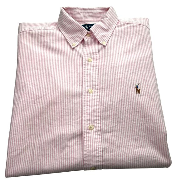 Ralph Lauren Other - Ralph Lauren Mens Shirt XL Classic Fit Flesh Pony Striped Button Up Short Sleeve
